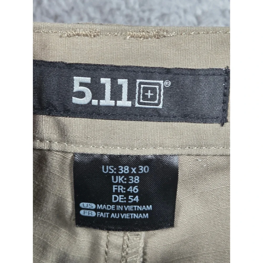 5.11 Tactical Cargo Pants 38x30 Khaki Mens Ripstop Work Utility Trousers